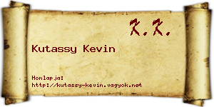 Kutassy Kevin névjegykártya